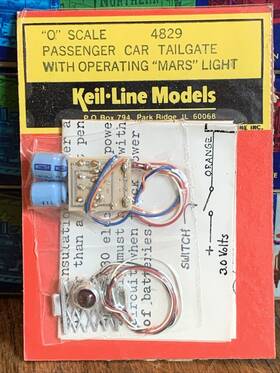 4829 Keil-line Products 4879 O Gauge Passenger Car Tailgate With Operating Mars Light