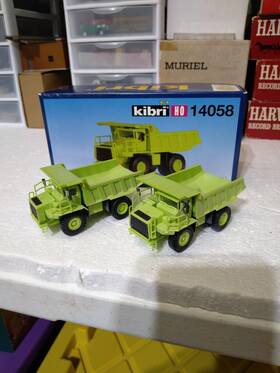 14058 Kibri Set Of 2 Ho Terex Dump Trucks Built And Ready