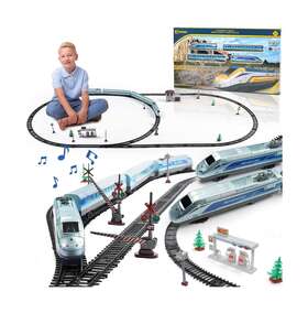 1603a-4c Krenzo Electric Train Set For Kids - Battery Operated Toy With Tracks Sounds