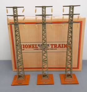 11-90110 Lionel O Gauge No. 94 High Tension Mojave And Terra Cotta Tower Set Ex