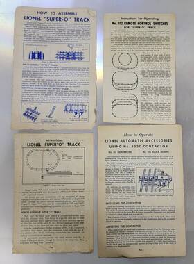 112-160 Lionel Lot Of 4 Postwar No. 112/super-o/153c Original Instructions - 11/1957