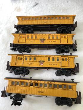 1876 Lionel #1865 #1866 #1875w #1876 Trains Postwar Western And Atlantic Passenger Car Set W Whistle For Parts