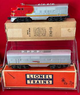2243ab Lionel Original Santa Fe F-3 Set In Nice Boxes From 1957