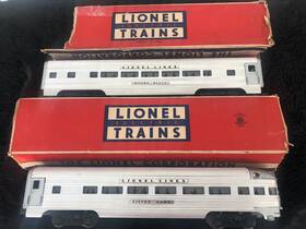 2534 Lionel #2531 #2534 Trains Big Postwar Aluminum Passenger Car Set Dual Lighted Excellent