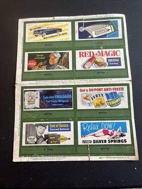 Lionel 310/234 Trains Original Uncut Billboard Set 1953 8 Billboards 1950s Fair D-6