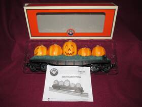 6-37015 Lionel 37015 Jack-o-lantern Halloween Flatcar Lighted Jack-o-lanterns O
