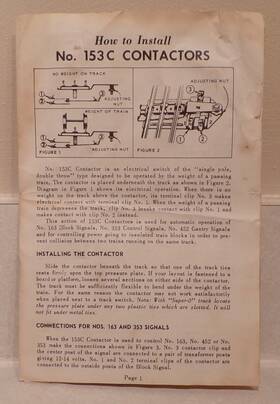 452-15 Lionel Postwar No. 452 Gantry Signal Instruction Sheet - Dated 4/1961