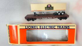 6-17889 Lionel Vtg Ttos Southern Pacific Train Flat Car Trailer Golden Pig Box