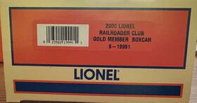 6-19991 Lionel O Scale Gold Member 2000 Railroader Club Box Car