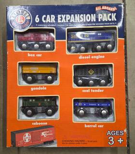 Lionel 647069502528 Heritage Series Wood 6 Car Expansion Pack Engine Barrel Gondola Caboose