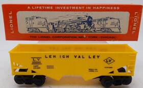 6476-135 Lionel Vintage O Yellow Lehigh Valley 2-bay Hopper Ex/box