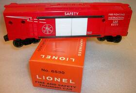 6530 Lionel Postwar Fire And Safety Training Car Excellent In Reproduction Box
