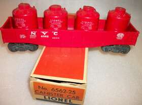 6562-25 Lionel Postwar Canister Car C-8 Ln Tired Original Box