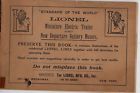 C1909 Lionel Motors Electric Catalog-miniature Original Departure Trains