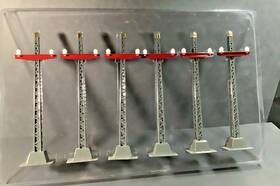 11-90055 Lionel Mth Standard Or O Tinplate No 71 Telegraph Post Set Gray And Red