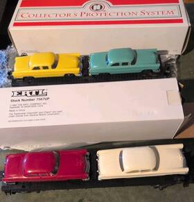 18017-2ln Lionel Pw-6424 Postwar 6424 Twin Auto Flat Car With 2 Original Autos Made In The Usa