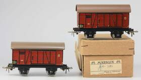 2st-381 M Rklin Two Marklin Ho #381 2st Tinplate Boxcar Ex/bx 1940s