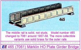 7061-465 M Rklin Used 7061 Ho 3 Rail Bridge/ramp Ramps 465 Hollow Outer Rails