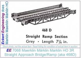 7068-468d M Rklin Exc 7068 Ho Bridge/ramp 3 Rail 2 Ramps With Brass Rails Aka 468d