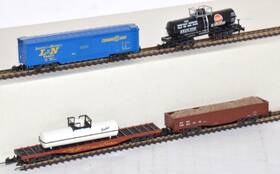 82514 M Rklin Marklin Z Scale Mixed Livery Freight Cars Set Up L&n Santa Fe Gulf
