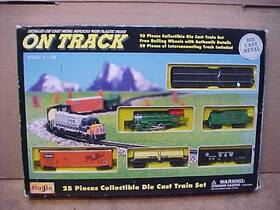Maisto 090159121442 On Track 25 Piece Collectible Die Cast Metal Train Set 1999