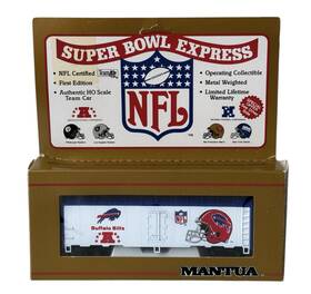 00235 Mantua Nfl Super Bowl Express Buffalo Bills Ho Scale Model Train Car 1st Ed 1992