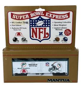 00244 Mantua Nfl Super Bowl Express Miami Dolphins Ho Scale Model Train Car 1992