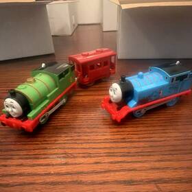 1352wc Mattel Thomas And Friends Trackmaster Motorized Percy Engines With Red Coach