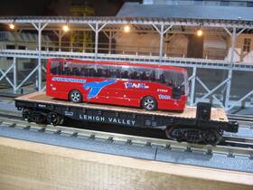 279-3844 Menards Lehigh Valley Flatcar With Travel Bus Buy It Now Listing