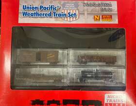 99301240 Micro-trains Line N Scale Union Pacific Up Weathered Train Set Special Edition Tank Box Flat Car