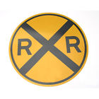 10201 " Microscale 17.5 Sign Black Rail Metal Yellow Die-cut Crossing Road