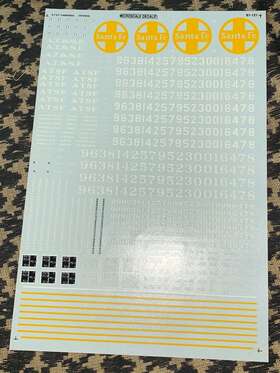 87-0121 Microscale Decals A.t.s.f. Sante Fe Caboose Ce/1-7 Ho Free Usa Shipping