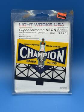 Mie5071 Millers Engineering Champion Spark Plugs Animated Neon Sign Miller #5071