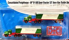 R-190 Mini Metals-classic Metal Works--cmw 658819511356 Rtr Consolidated Freightways Ih Tractors With Aero Vans