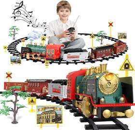 3103a Mini Tudou Christmas Electric Train Set With Steam Sound And Light Remote Control Toy