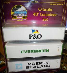 20-95378 Mth O Scale 40ft Container 3 Pack - P&o Evergreen Maersk