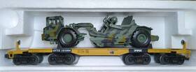 20-98379 Mth Us Army 47ft Ttx Heavy Duty Flat Car With 623g Military Scraper