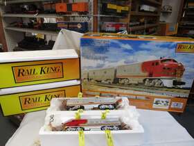 30-4202-1 Mth Santa Fe F3 Railking Scale Set Plus B Unit Nd 2 Extra Cars Proto