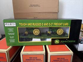 30-7028b Mth Railking John Deere Flat Car With 2 Model A Tractors Rare