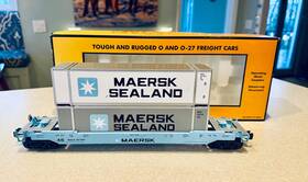30-76320 Mth Railking O Maersk Husky Stack Car With Box In Very Good Condition
