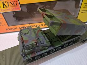30-76843 Mth Railking O Scale U.s. Army Flat Car W 1 M270 Rocket Launcher Vehicle