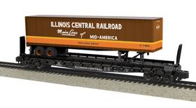 35-76009 Mth S Illinois Central Flat Car With 48 Trailer Smooth #62813 Ln/box