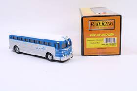 30-50080 Mth 658081367095 Rail King O Gauge Greyhound- Cleveland Die-cast Bus