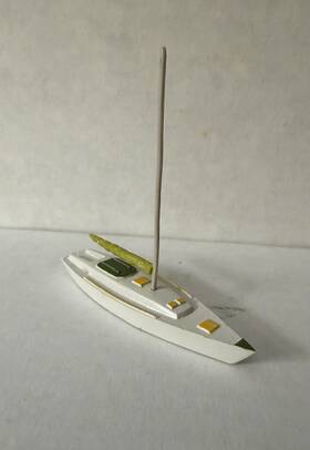 N Scale Architects 530-131 Architects- Sailing Yacht With Mast And Sail Very Well Painted Resin Boat