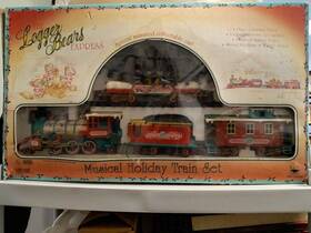New Bright 072411001815 Vintage 1995 The Logger Bears Express Musical Holiday Train Set #181