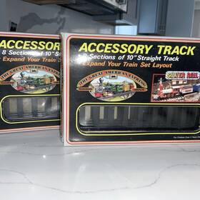 180t New Bright 1988 Silver Rail Accessory Track 8 Sections Of 10 Inch Straight
