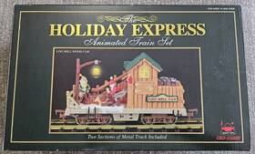 380-4 New Bright The Holiday Express Animated Train Log Mill Wood Car No. With Box