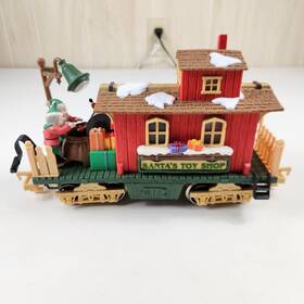 380-7 New Bright Holiday Express Animated Train Set Santas Toy Shop Car Vintage