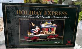 384-1 New Bright Vtg Holiday Express Santas Mailbox Post Office Train Car Sealed