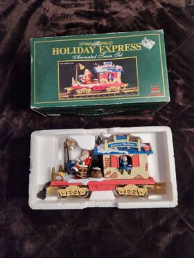 380-1 New Bright Industrial Co. Vintage 1997 The Holiday Express Animated Train Set Santa S Mailbox No